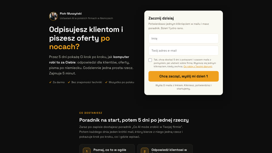 Zrzut: Darmowy kurs AI w 5 dni