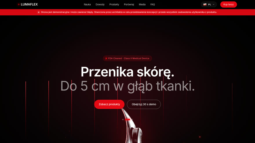 Zrzut: LumaFlex — strona produktu (demo)